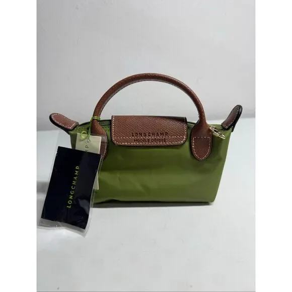 Longchamp Mini Le Pliage Green Top Handle Bag + Strap - Picture 4 of 9